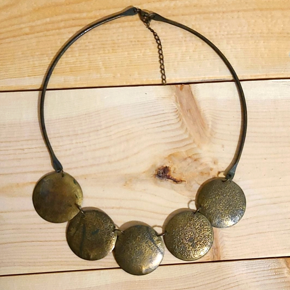 Vintage Brass metal necklace